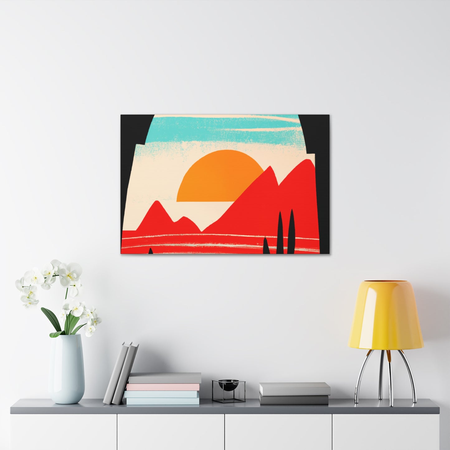 "Muted Maze- Midcentury" - Canvas