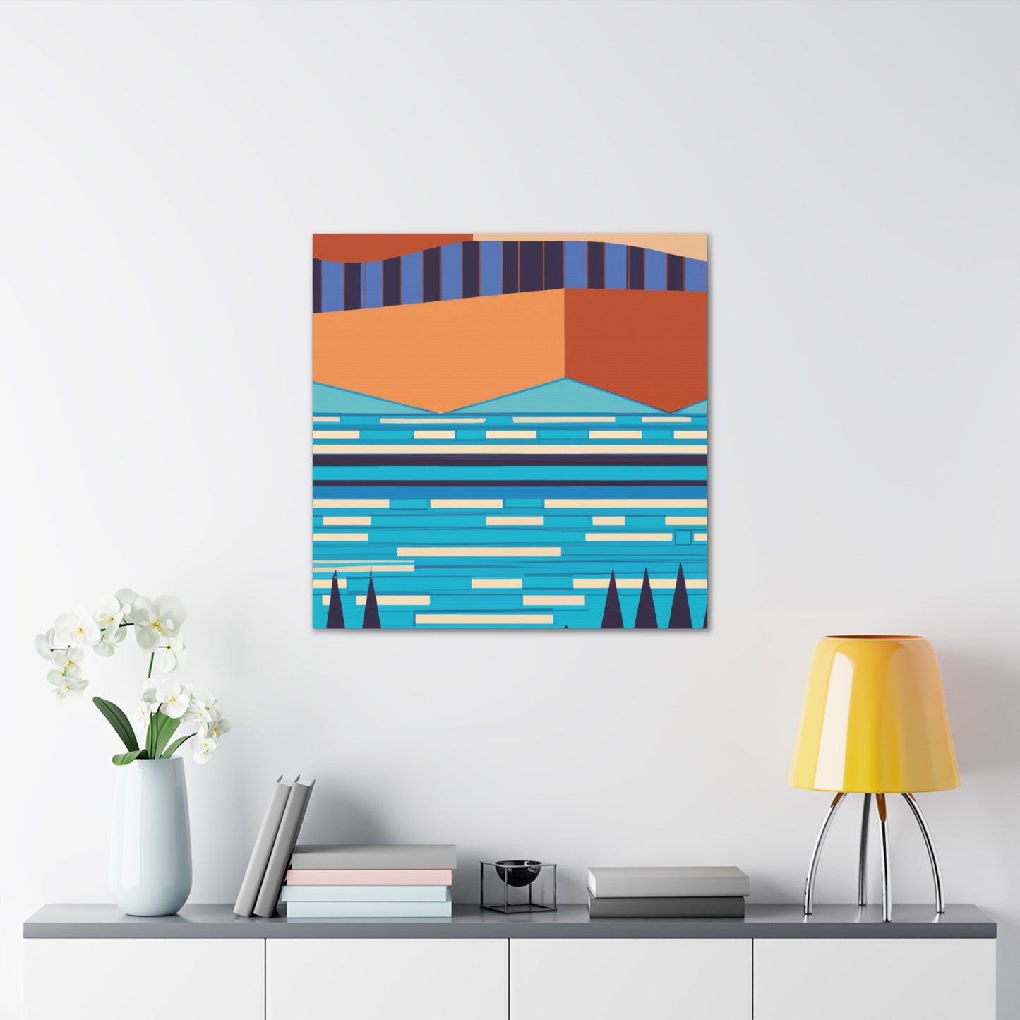Aqua Pupil - Midcentury Canvas