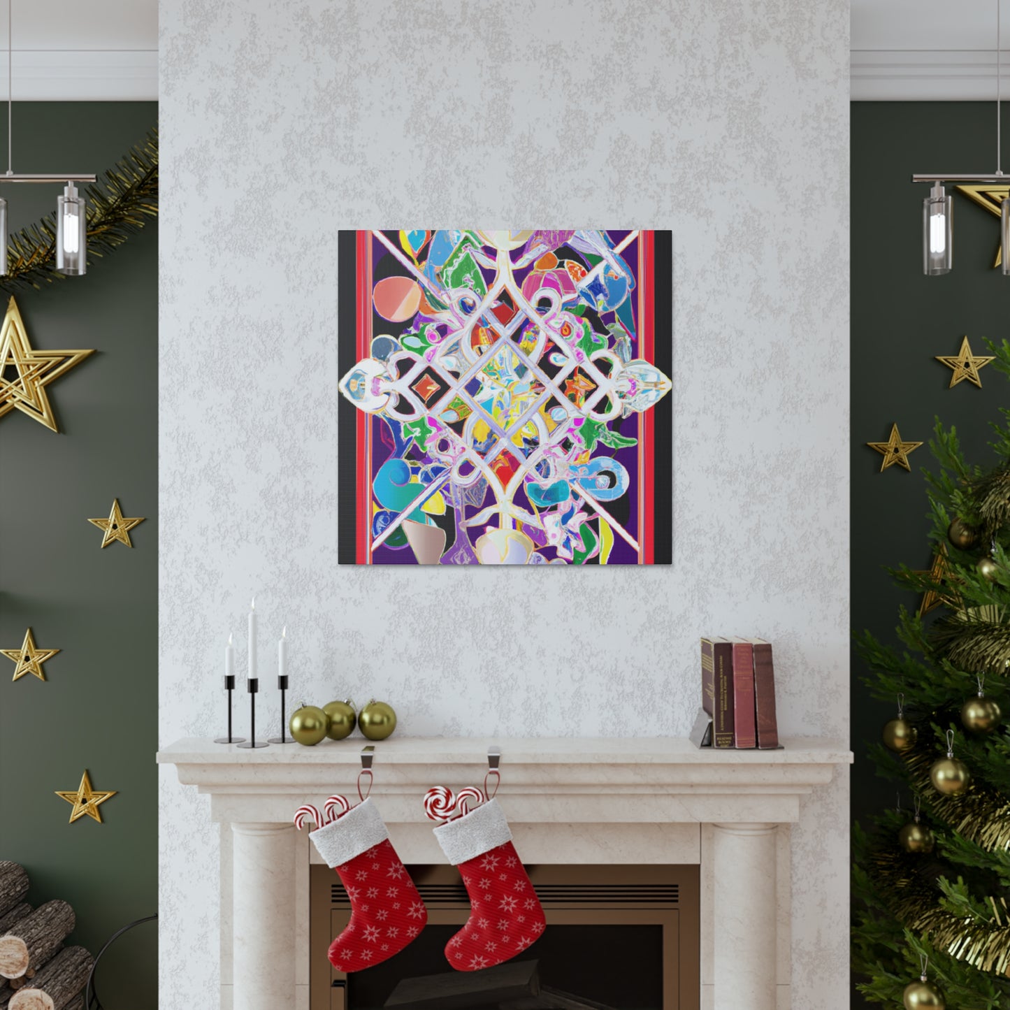 Jewel Snowflake- Glass Canvas