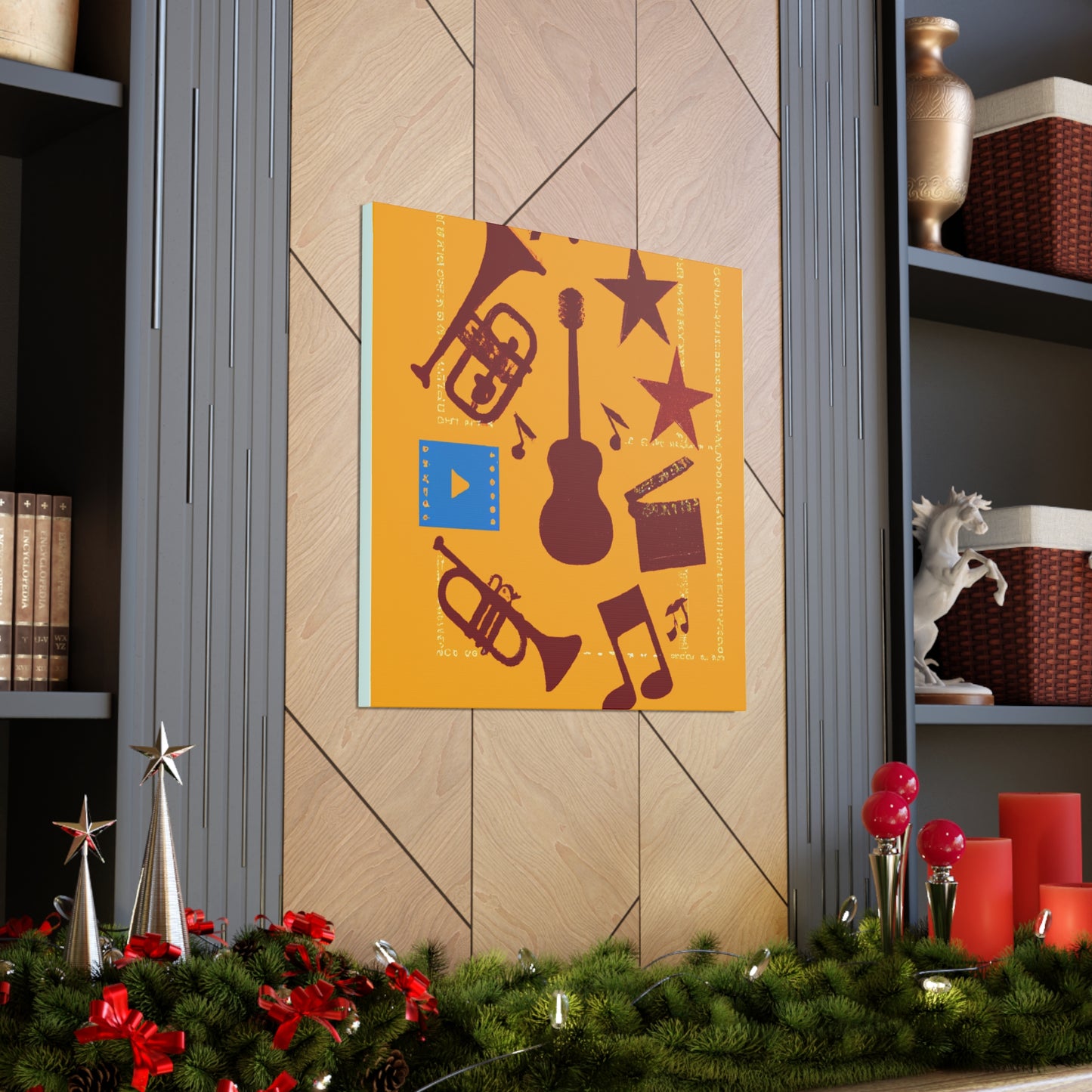 Rockin' Radio Shack - Retro Music and Film Canvas