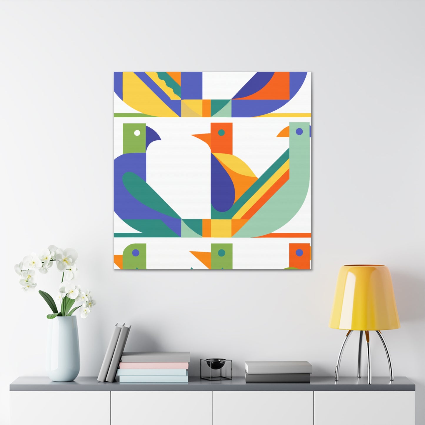 "Feathered Swirl - Midcentury" - Canvas