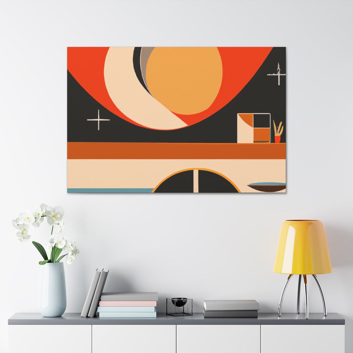 "Radial Reflection - Midcentury" - Canvas