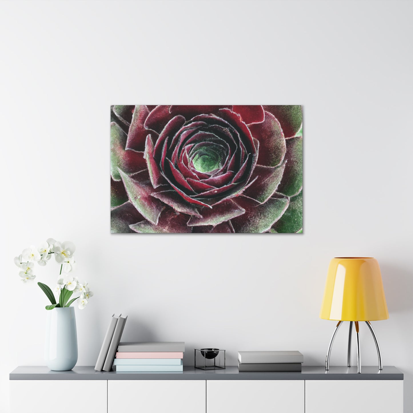 Red Garden Petals. - Canvas - Succulent