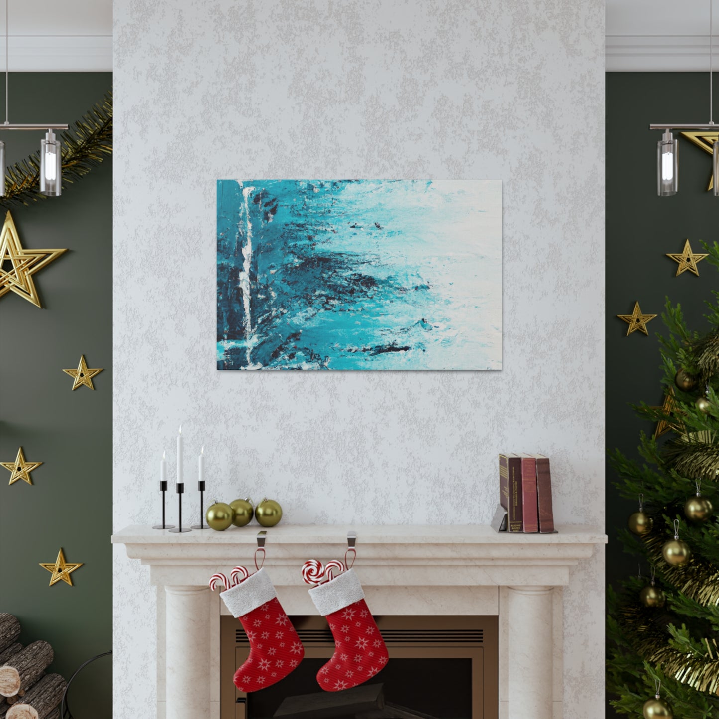 Aqua Frost- Abstract Canvas