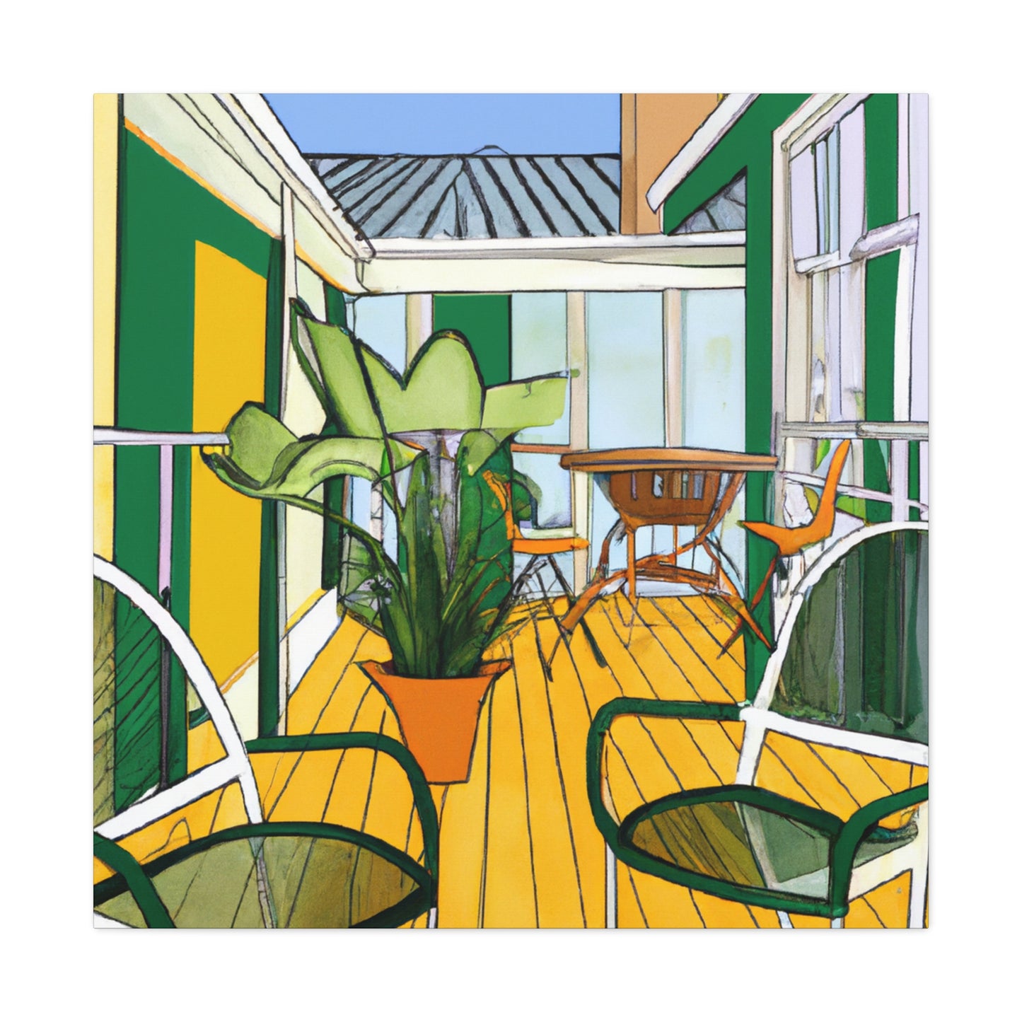 Zen Landscape - Midcentury - Canvas