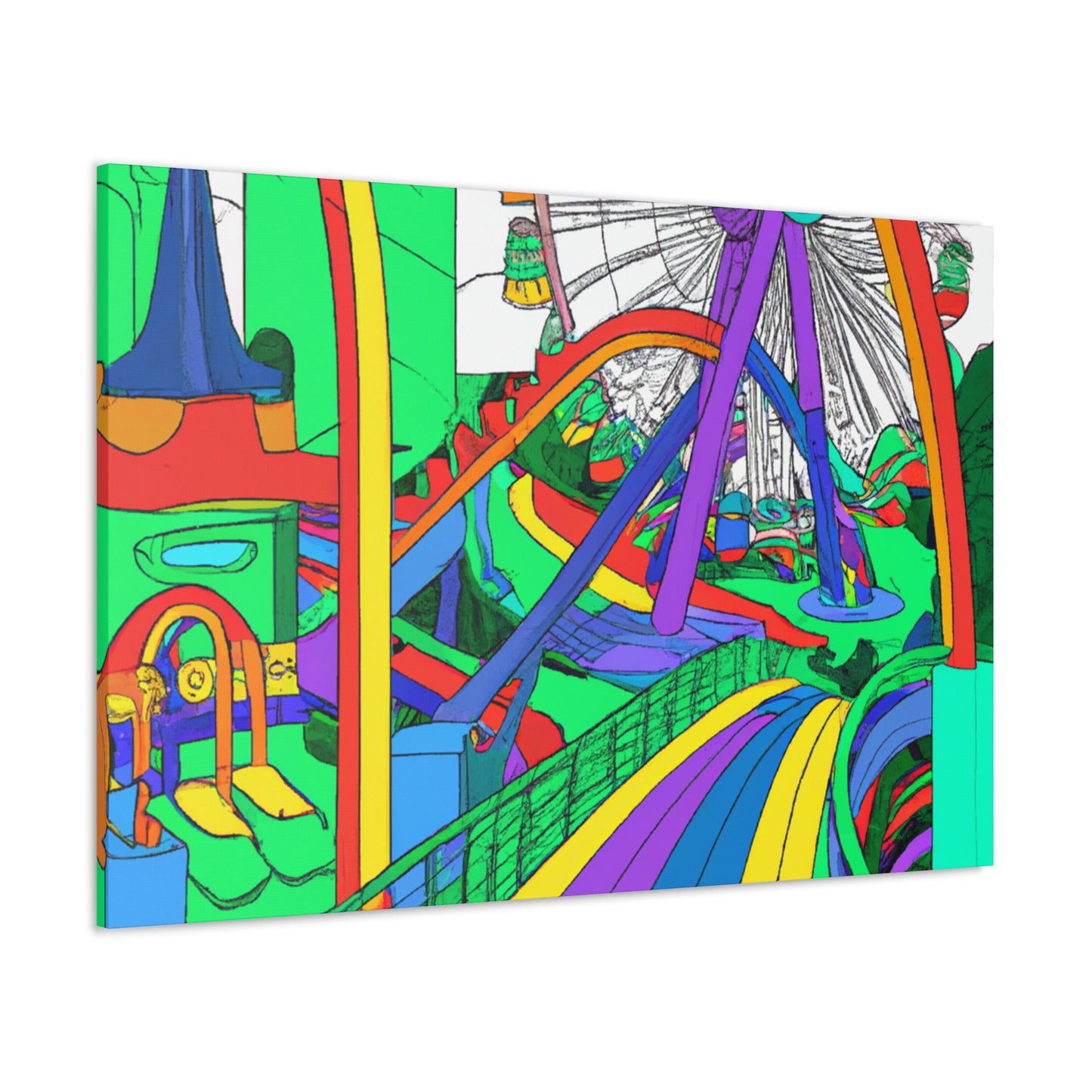 Ferris Paradise - Landscape - Amusement - Canvas