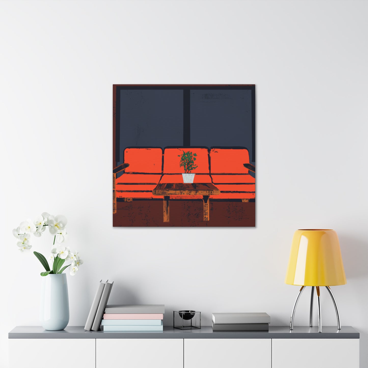 Fading Floral Feathers - Midcentury - Canvas
