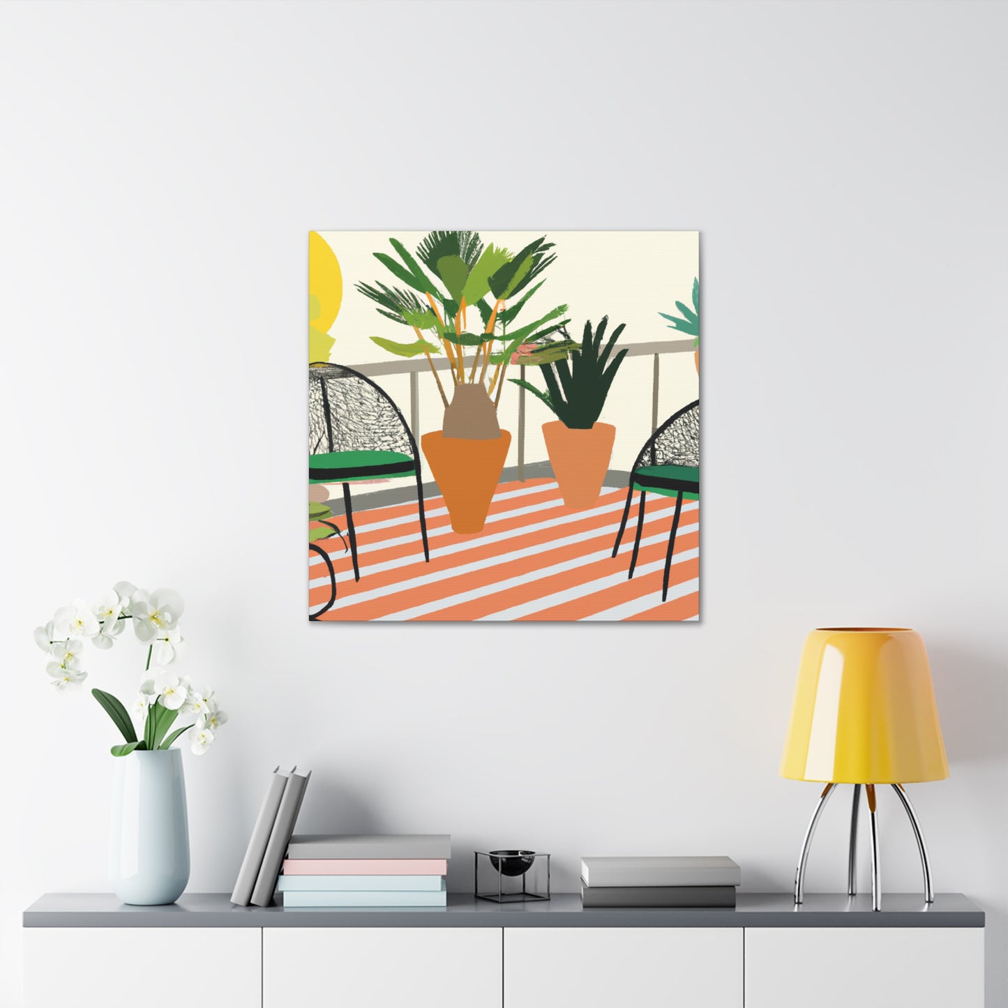 "Contrasting Comfort - Midcentury" - Canvas