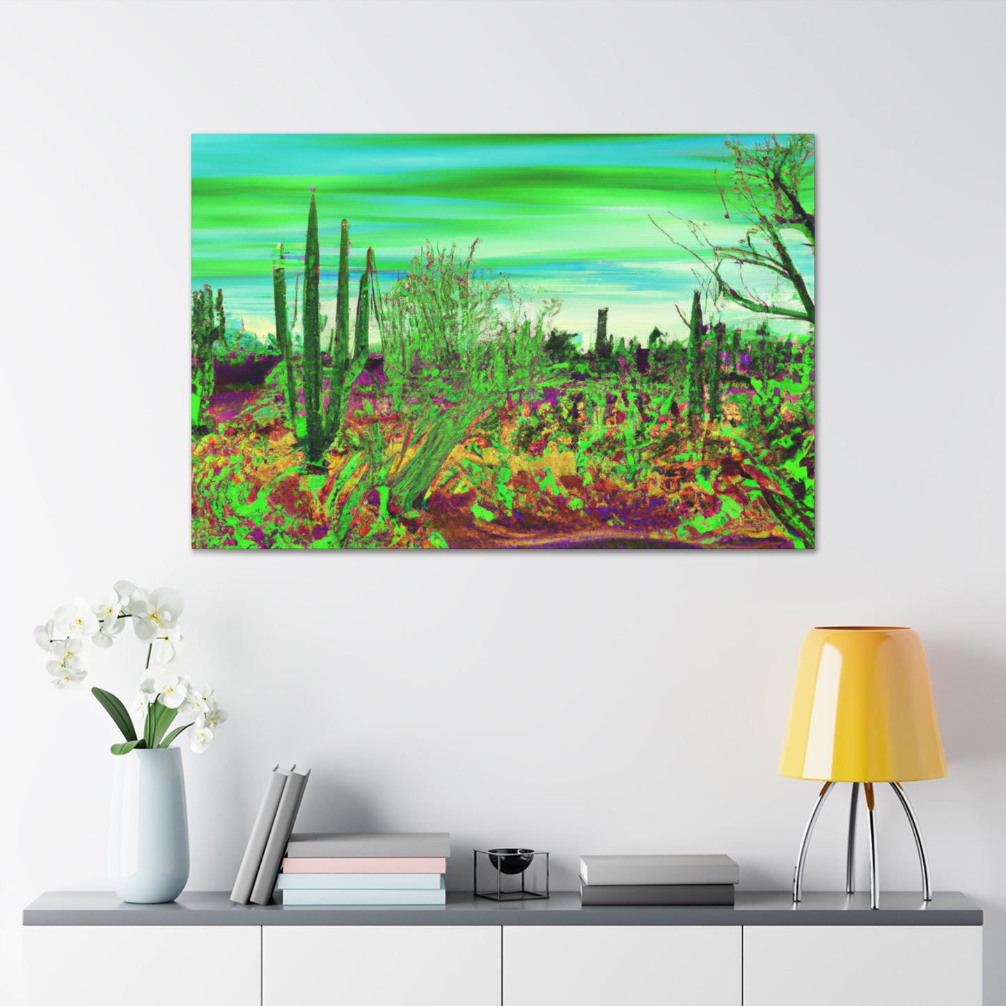 Dusty Green Mirage - Landscape - Canvas