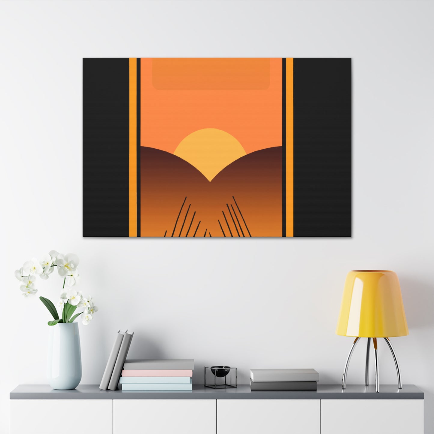 Serene Cascade - Midcentury - Canvas