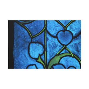 "Blue Petals" - Glass Canvas