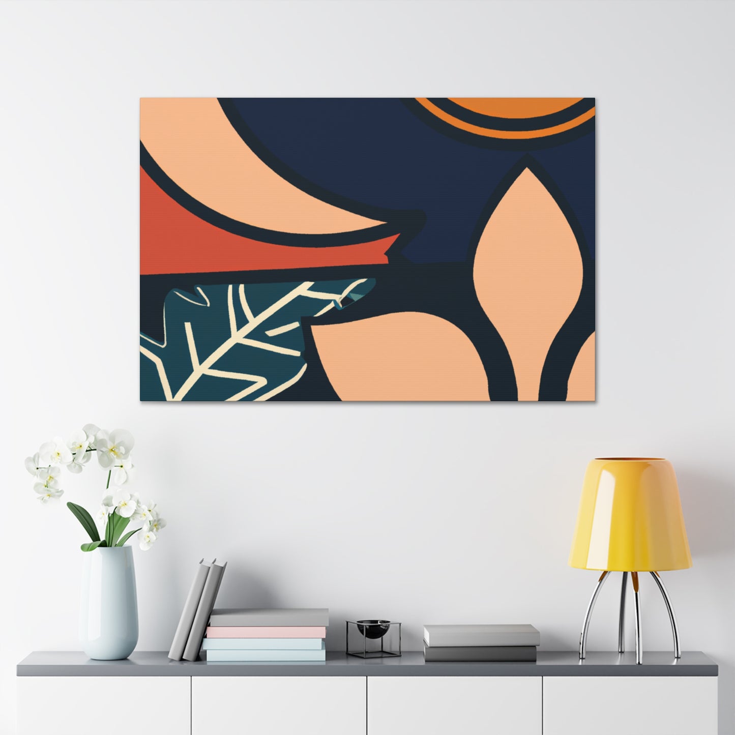 Blue Curve - Midcentury Canvas