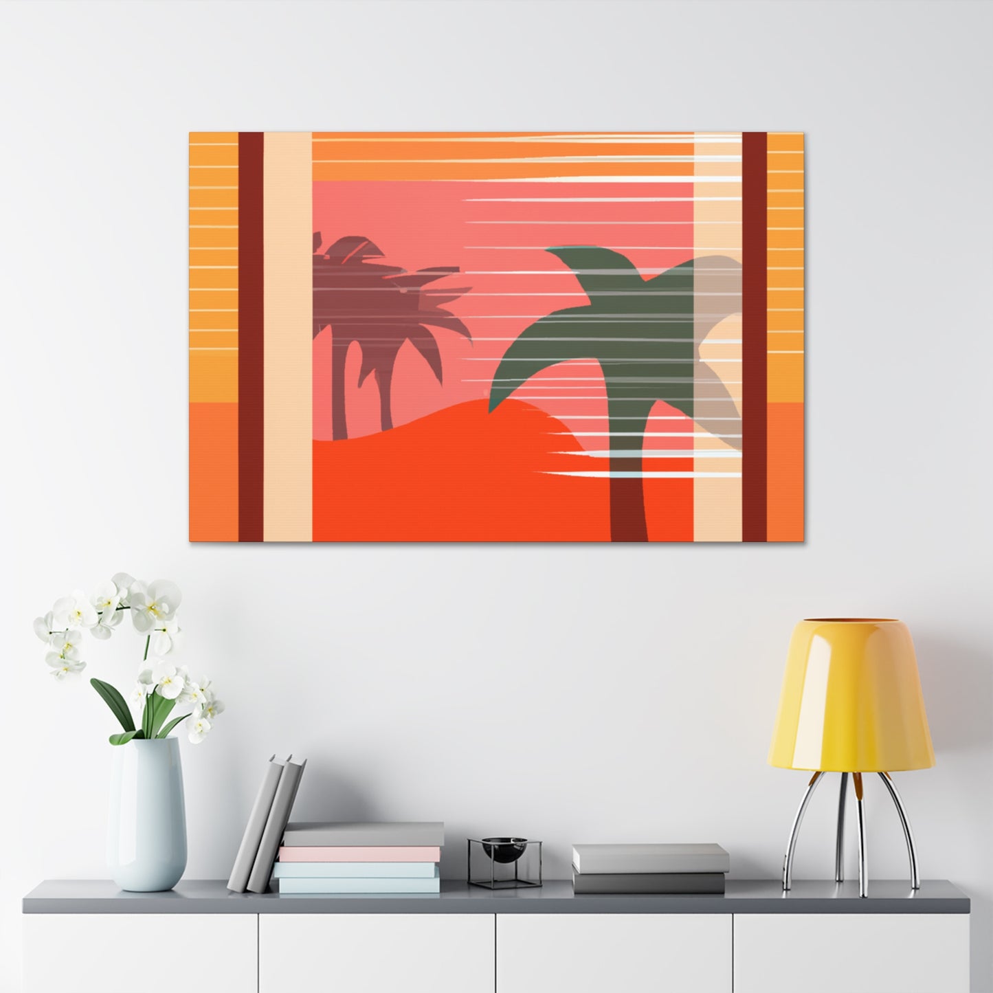 "Dawning Blush - Midcentury" - Canvas