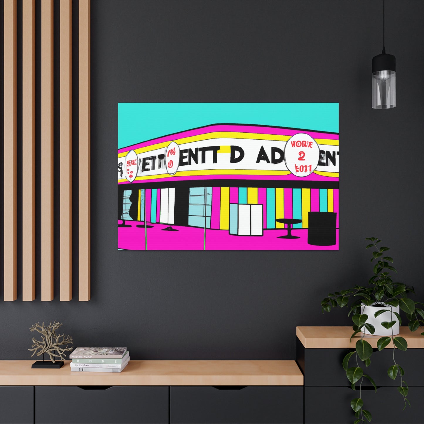 Radiant Rock n Roll Cafe - Canvas - Pop Art