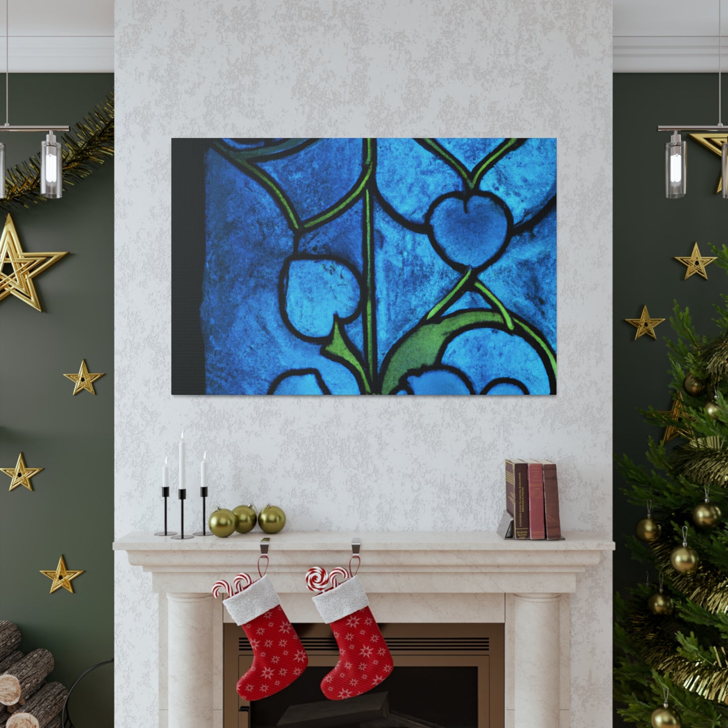 "Blue Petals" - Glass Canvas