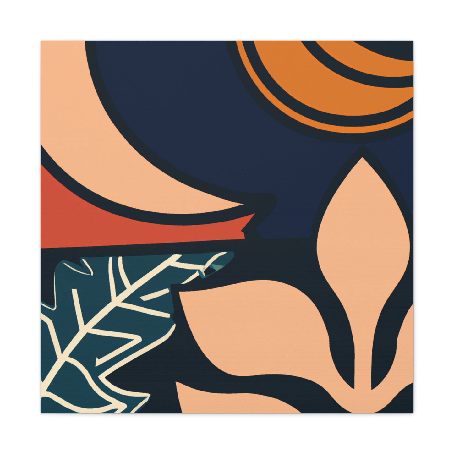 Blue Curve - Midcentury Canvas