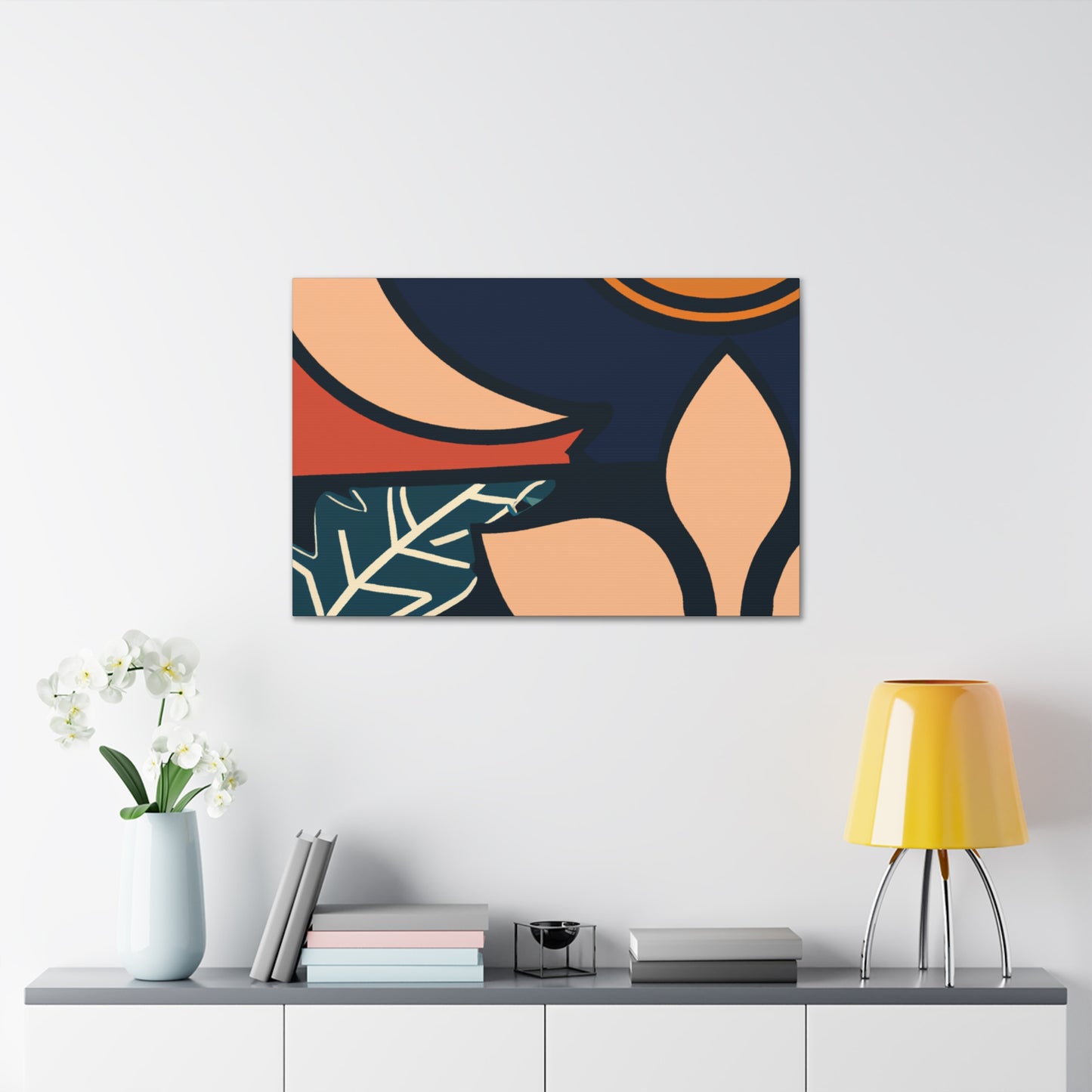 Blue Curve - Midcentury Canvas