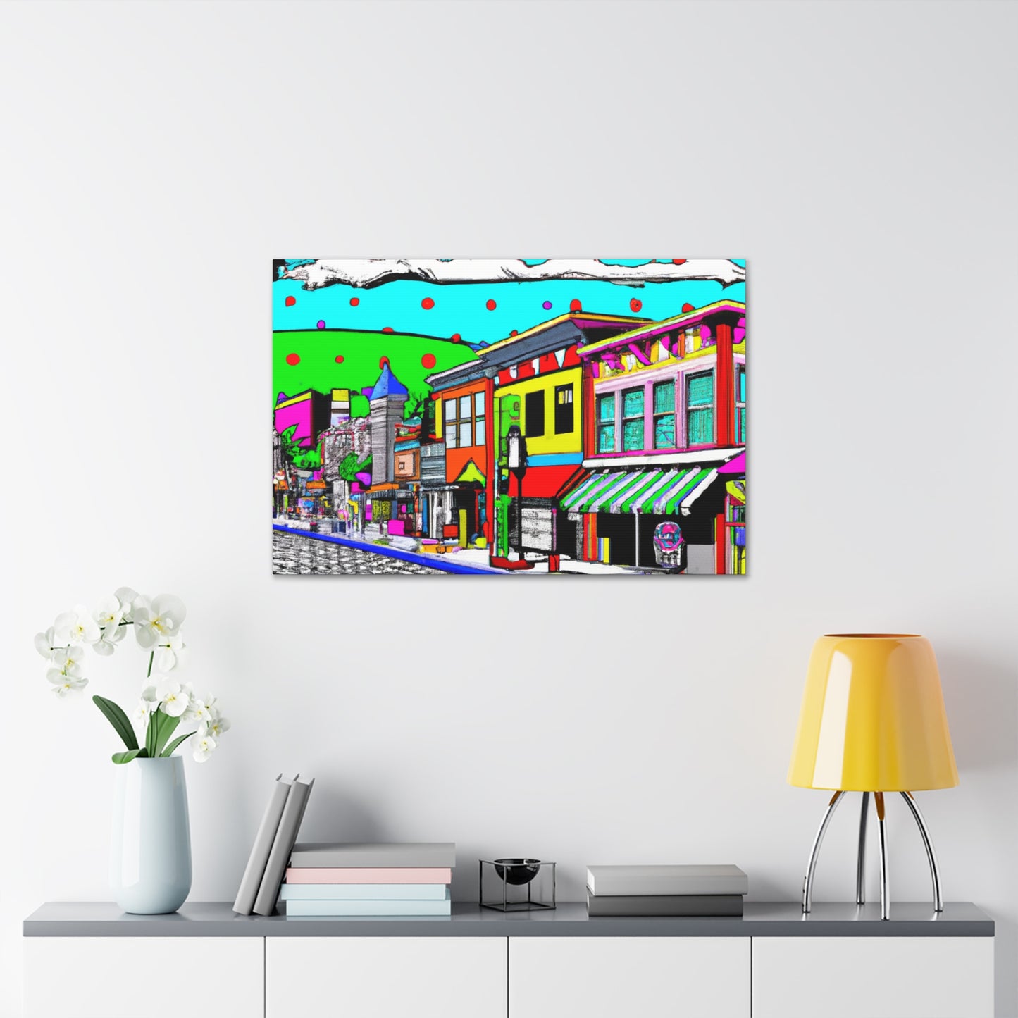 Holiday Street - Architectural Canvas Pop Art