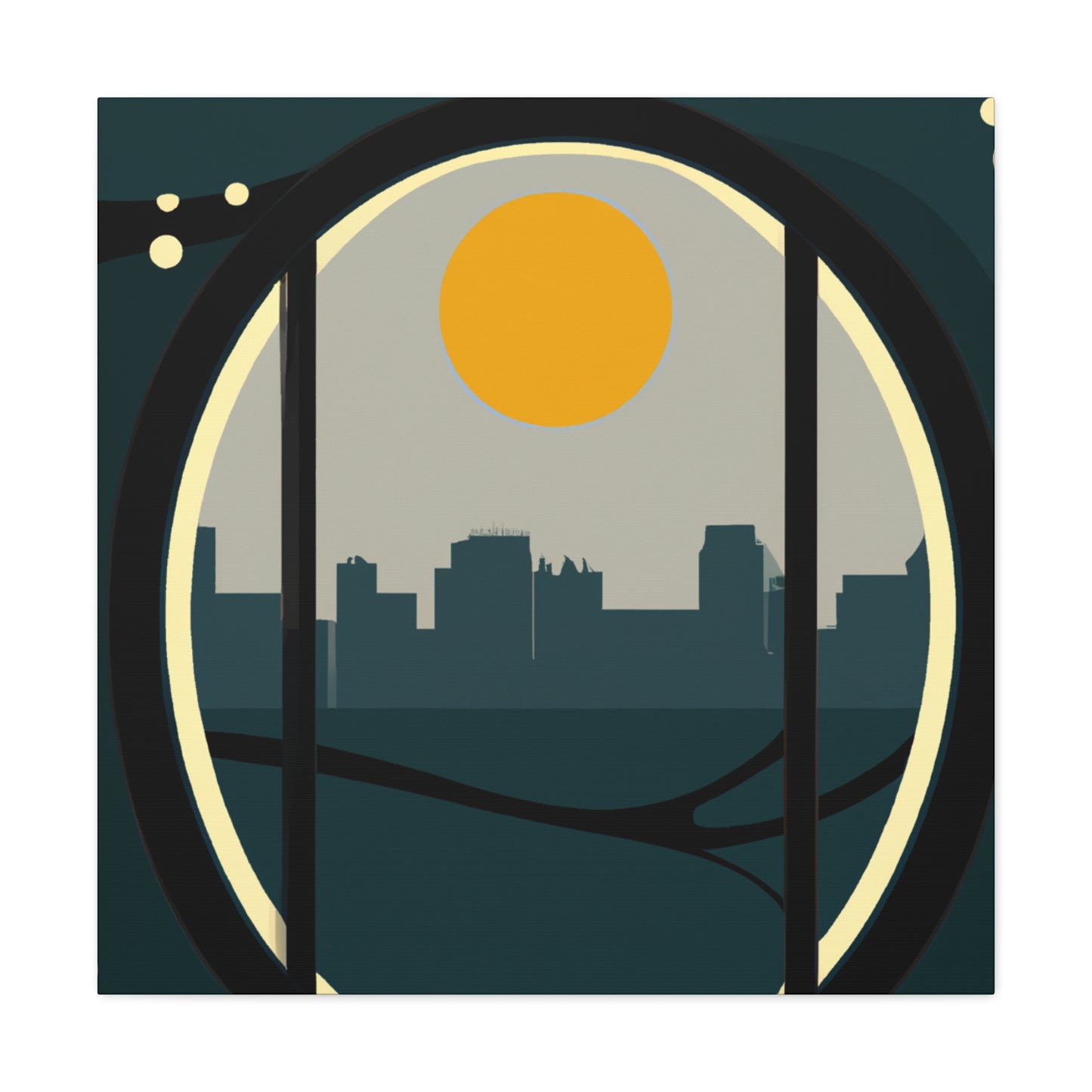 Moon Rise - Midcentury Canvas