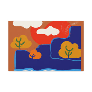 Aquarine Illusions - Midcentury - Canvas