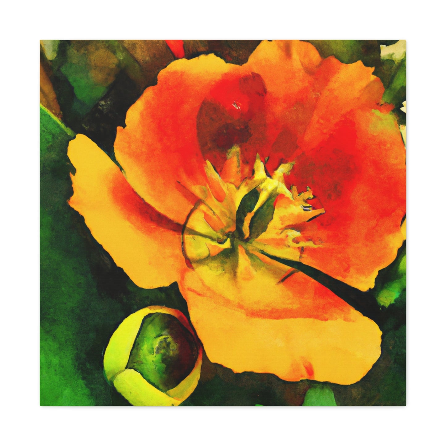 Orange Pedals - Canvas - Floral