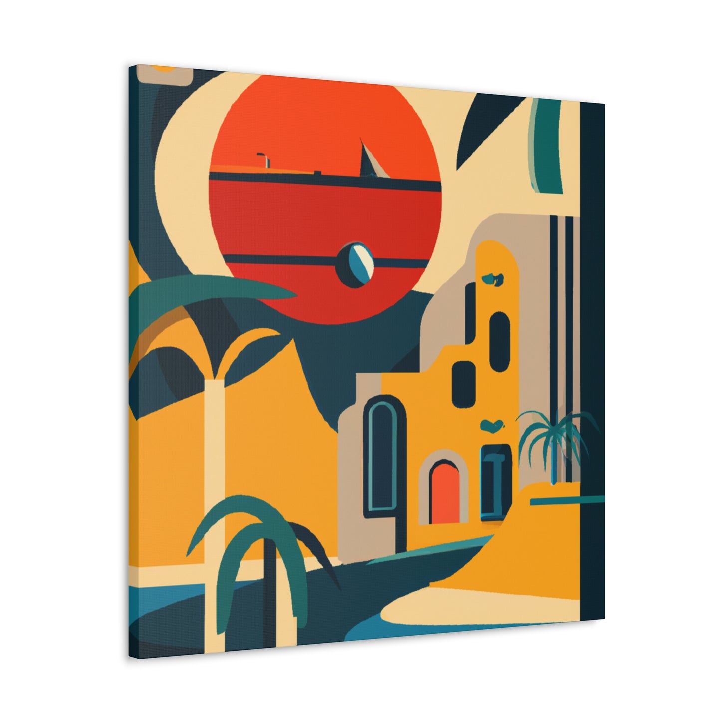 Atomic Sunrise - Midcentury - Canvas
