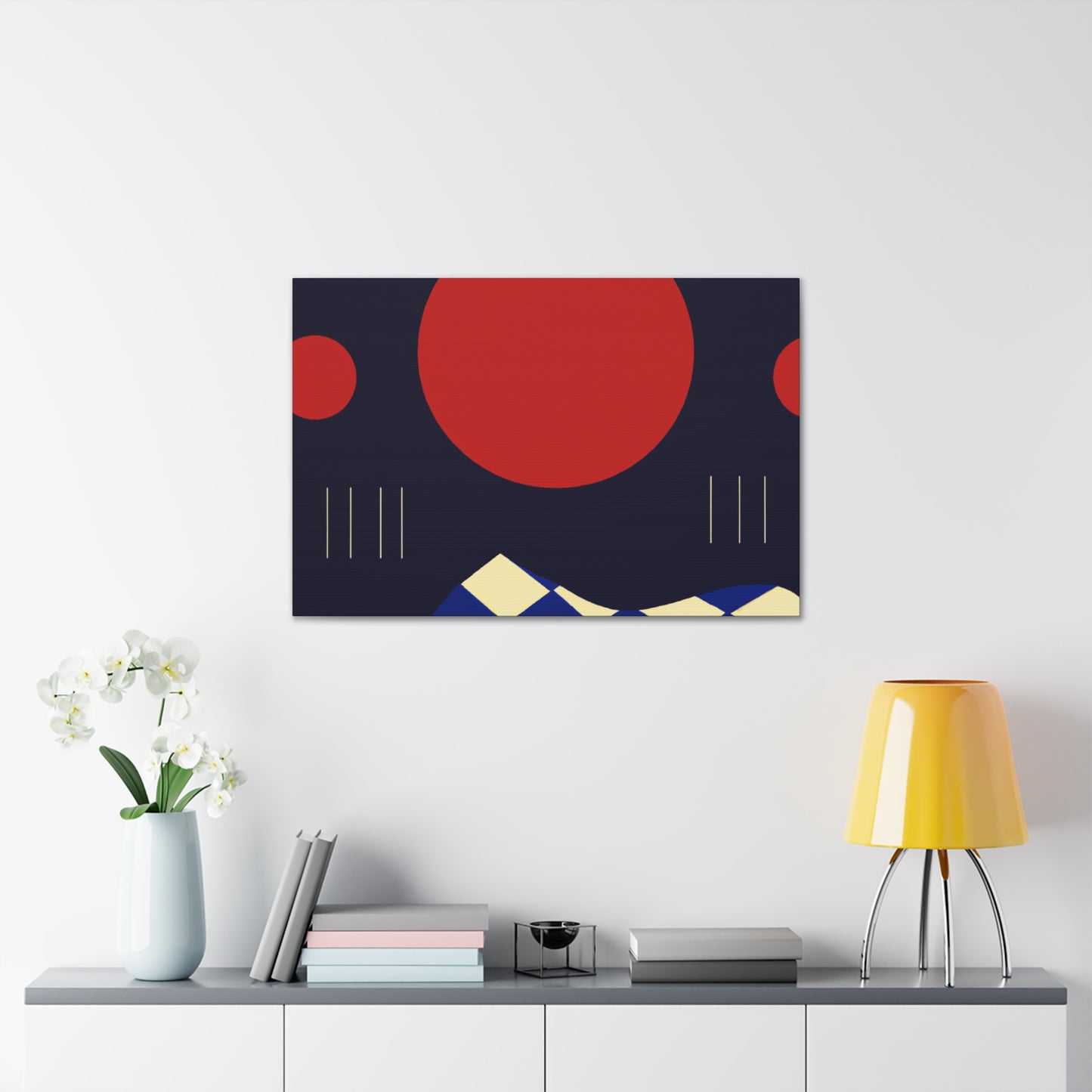 Red Sun - Midcentury Canvas