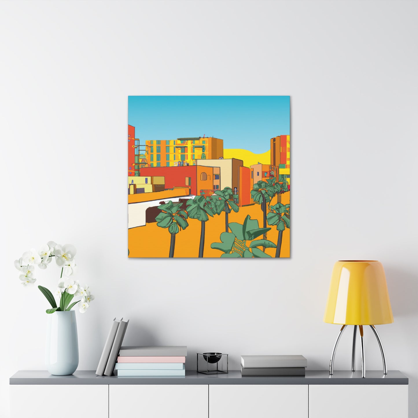 Orange Road Oasis - Architectural - Canvas