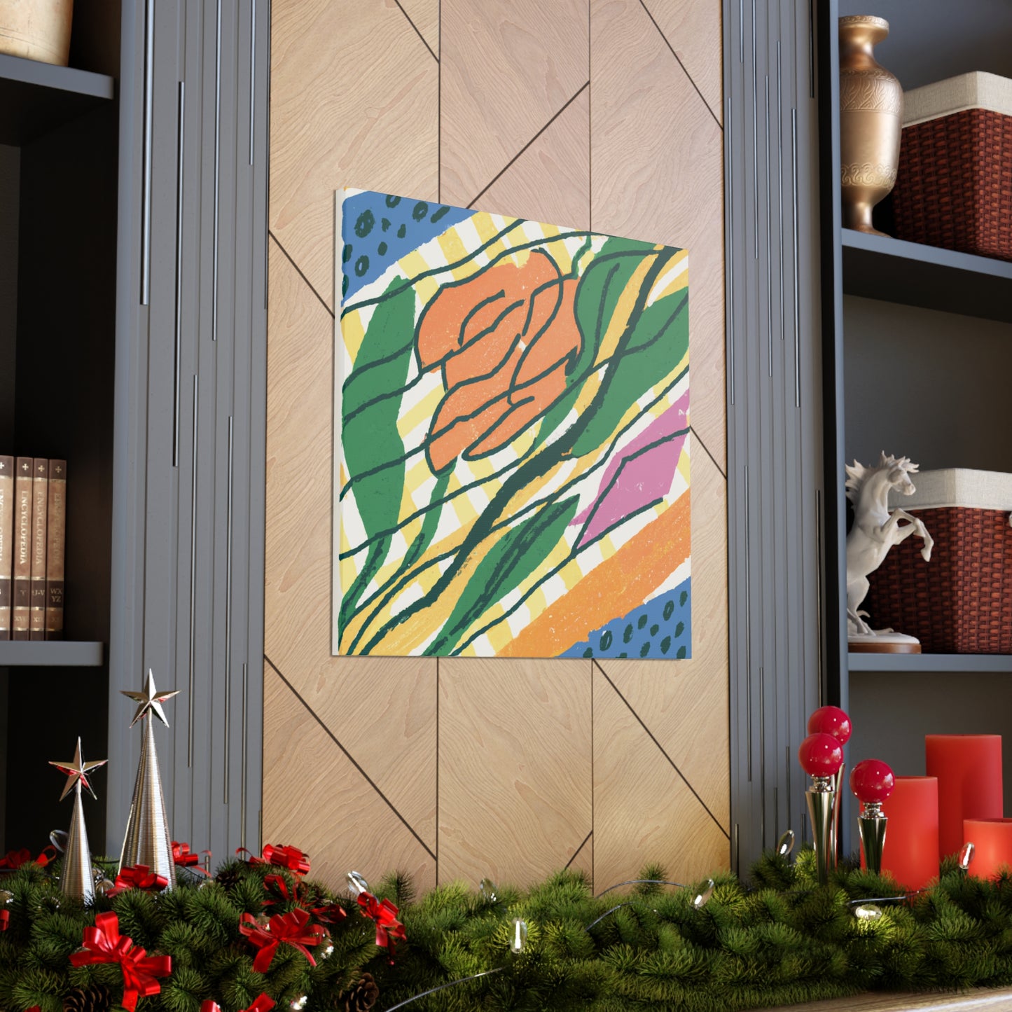 Goldenglare Flower - Midcentury Canvas