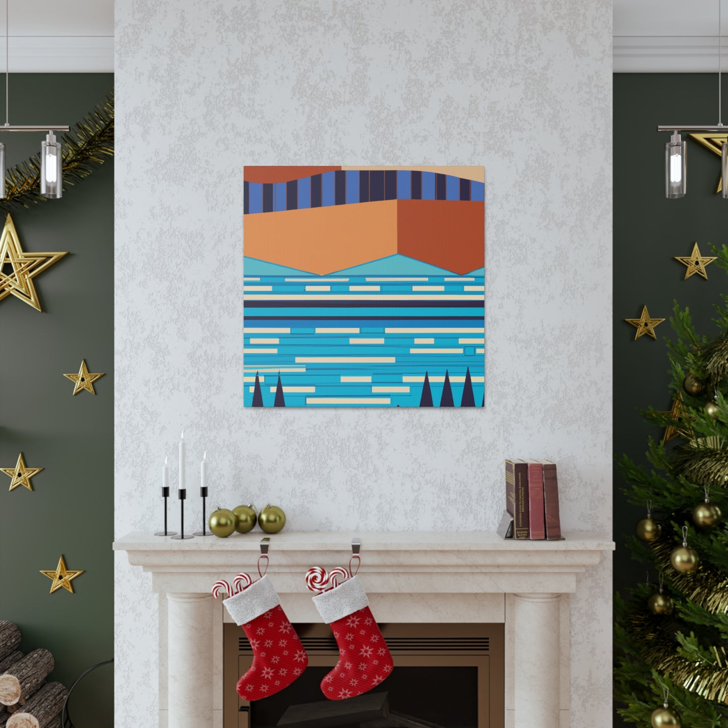 Aqua Pupil - Midcentury Canvas