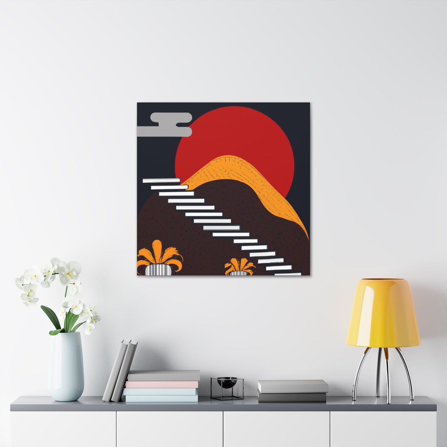 Sparrow's Chirping- Midcentury - Canvas