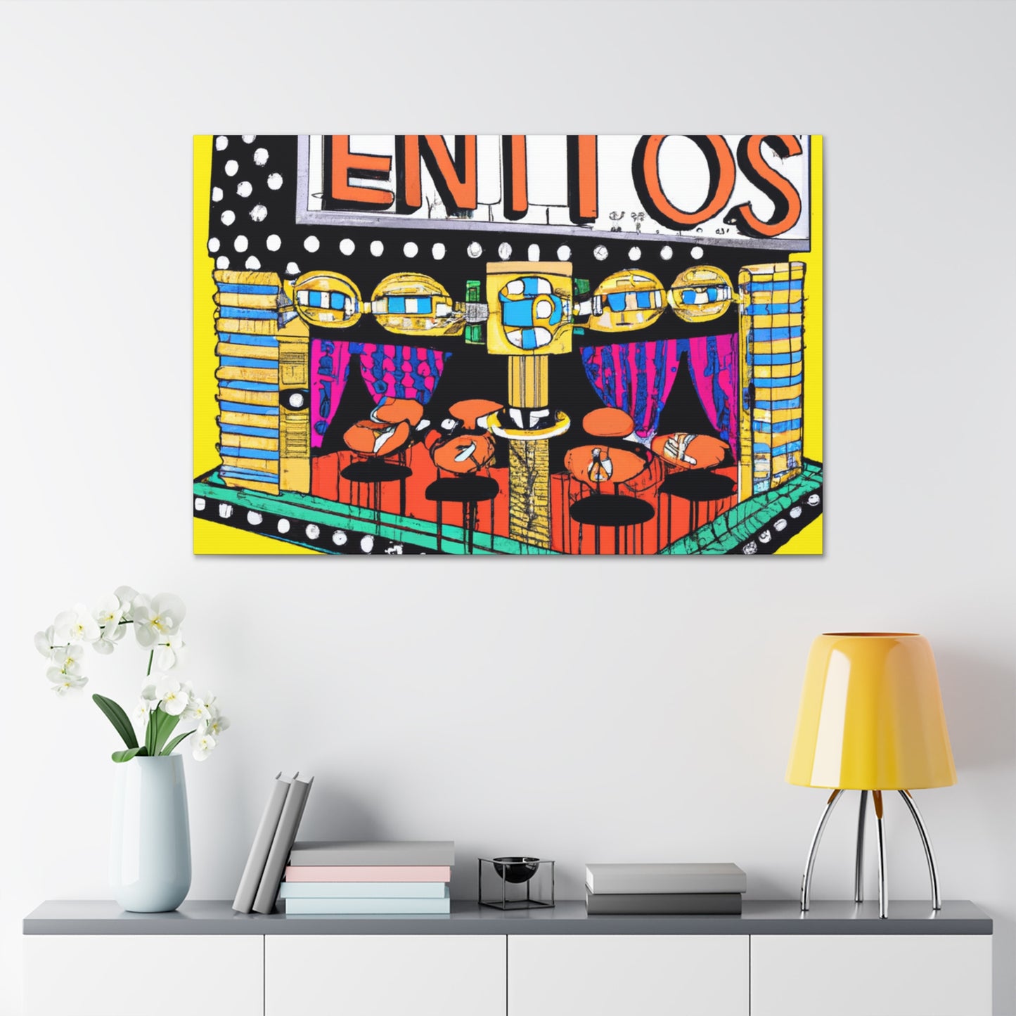 Rocket Cow Drive-In Ice Cream Parlor - Canvas Pop Art Retro Music