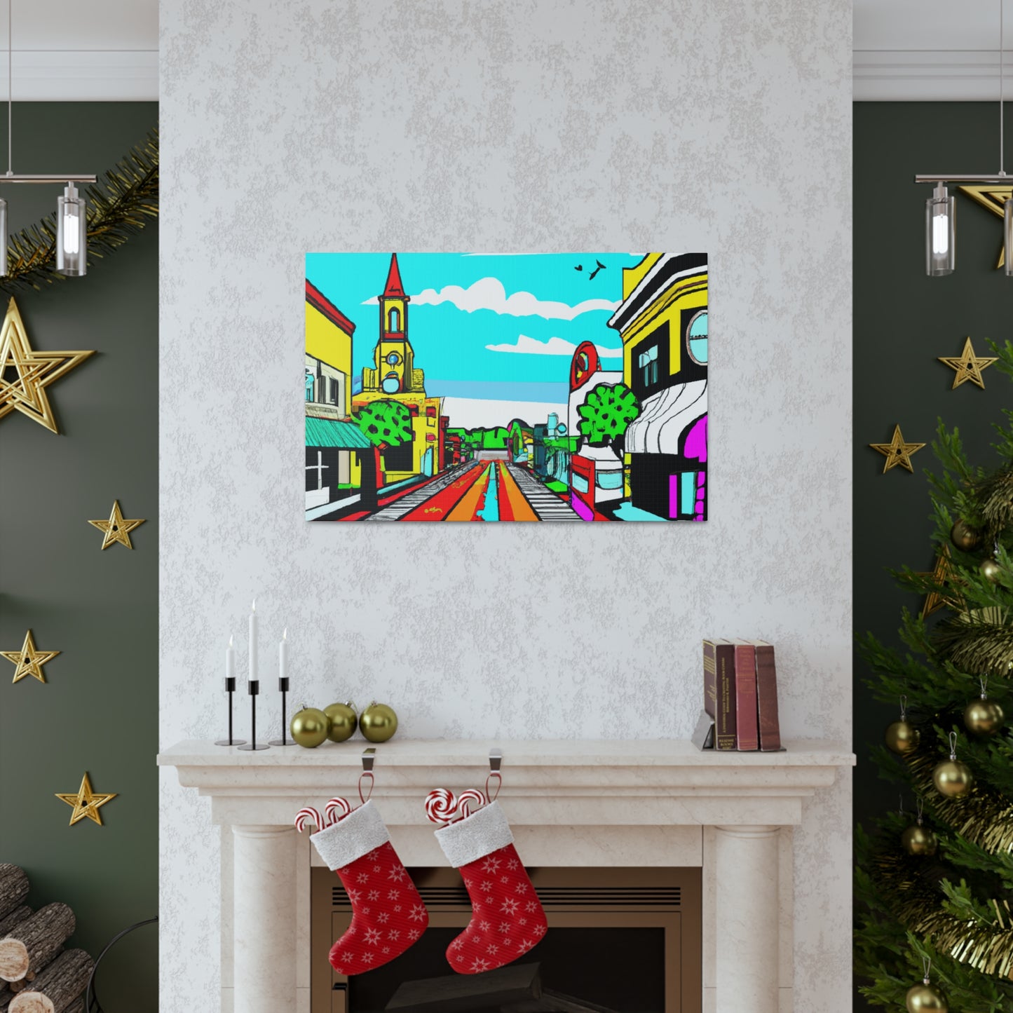 Steeple Road - Architectural Canvas Pop Art