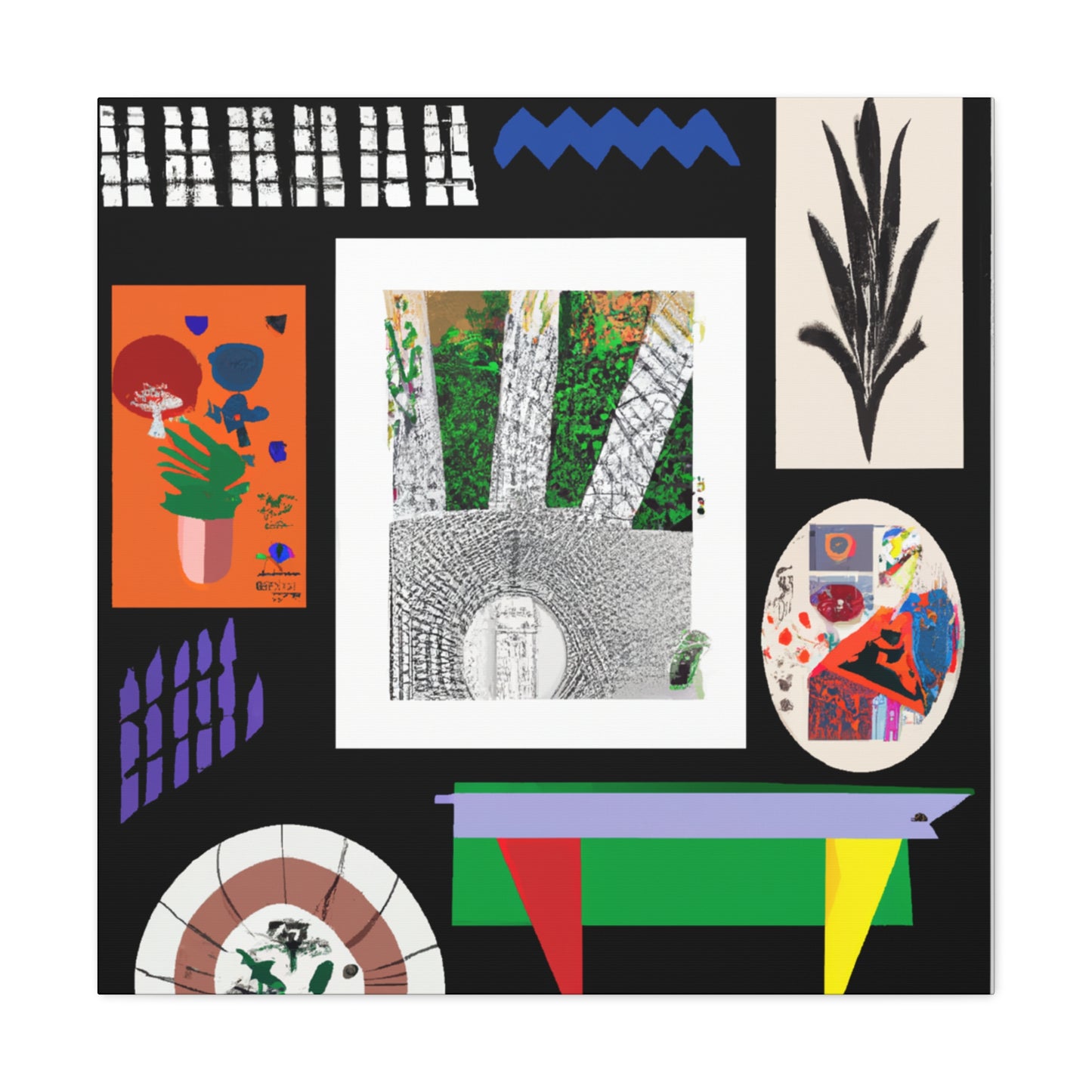 "Fuzzy Fluffkin" - Midcentury Canvas