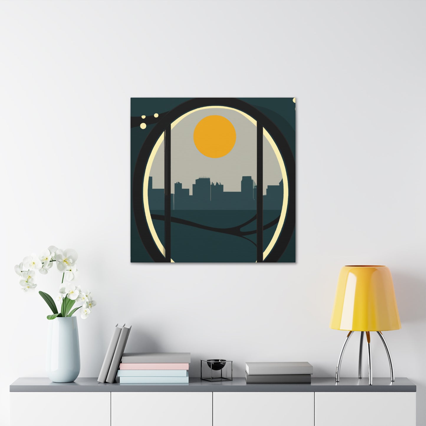 Moon Rise - Midcentury Canvas