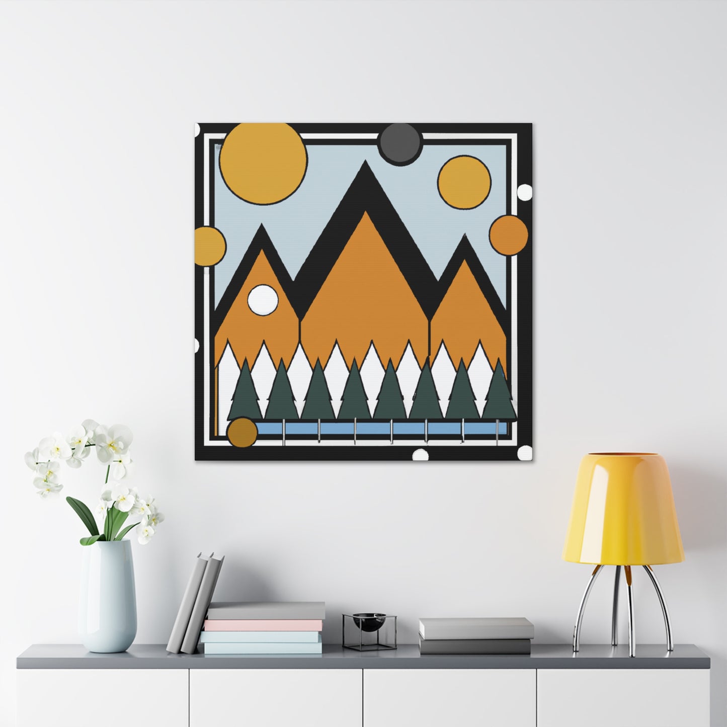 Geo-Blossoms Midcentury - Canvas