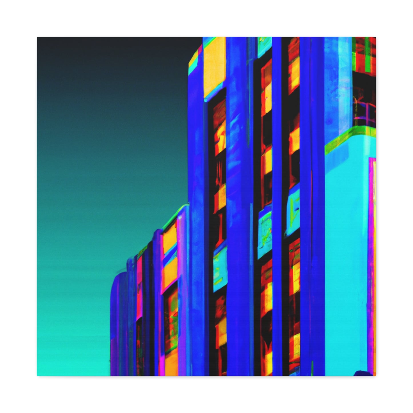 "Skyline Art Deco" - Art Deco Architectural Canvas