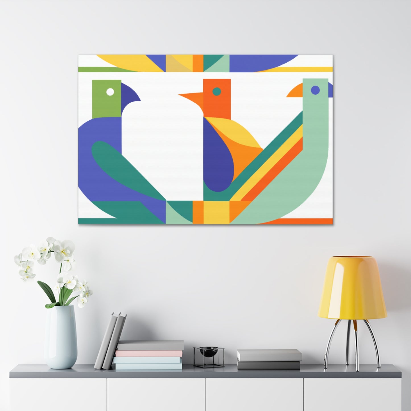 "Feathered Swirl - Midcentury" - Canvas