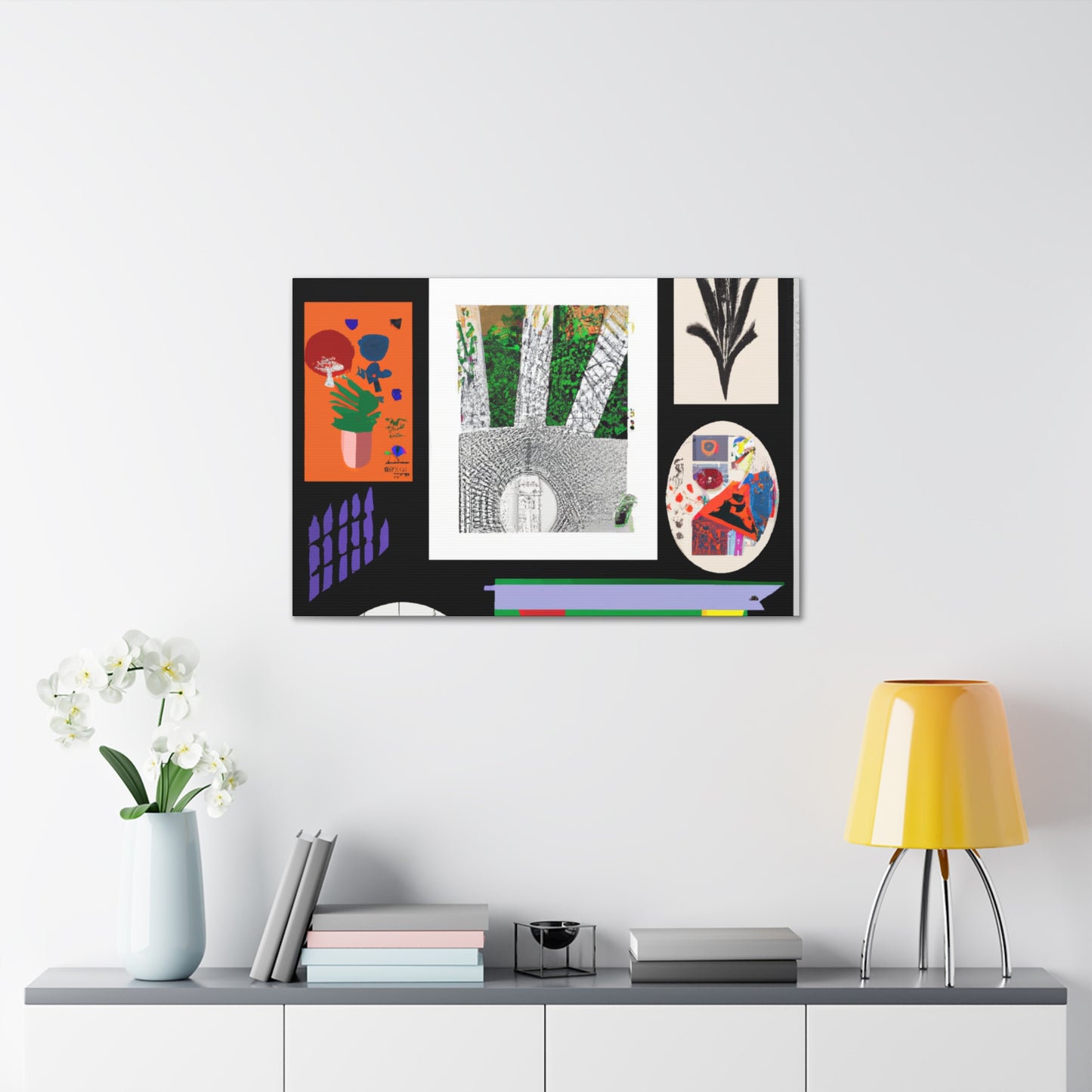 "Fuzzy Fluffkin" - Midcentury Canvas