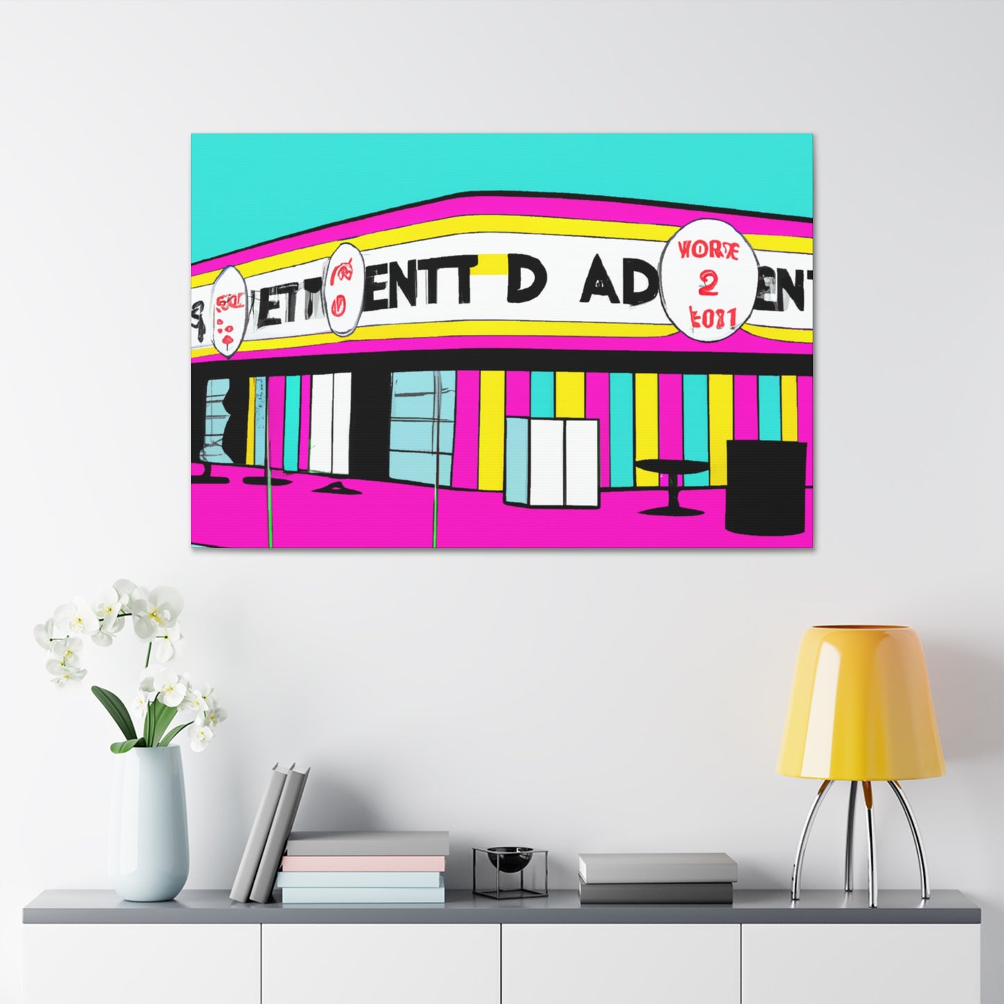 Radiant Rock n Roll Cafe - Canvas - Pop Art