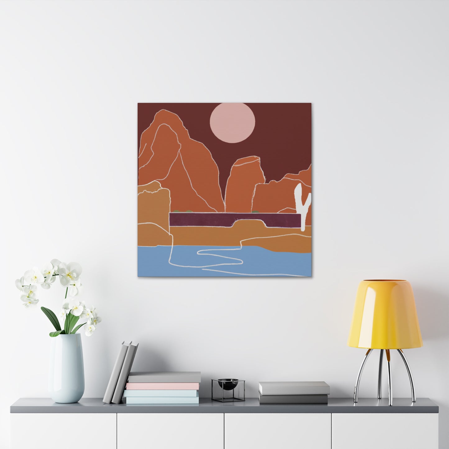 "Cityscape Odyssey - Midcentury" - Canvas