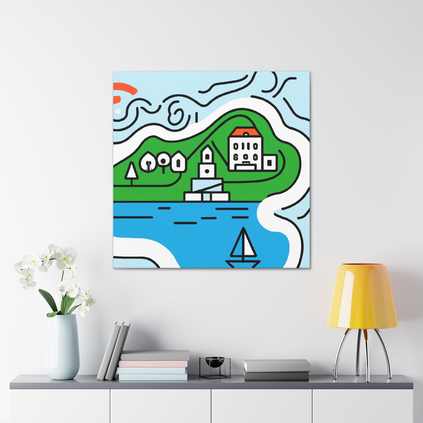 Lakefront Sparkles - Minimalism - Canvas