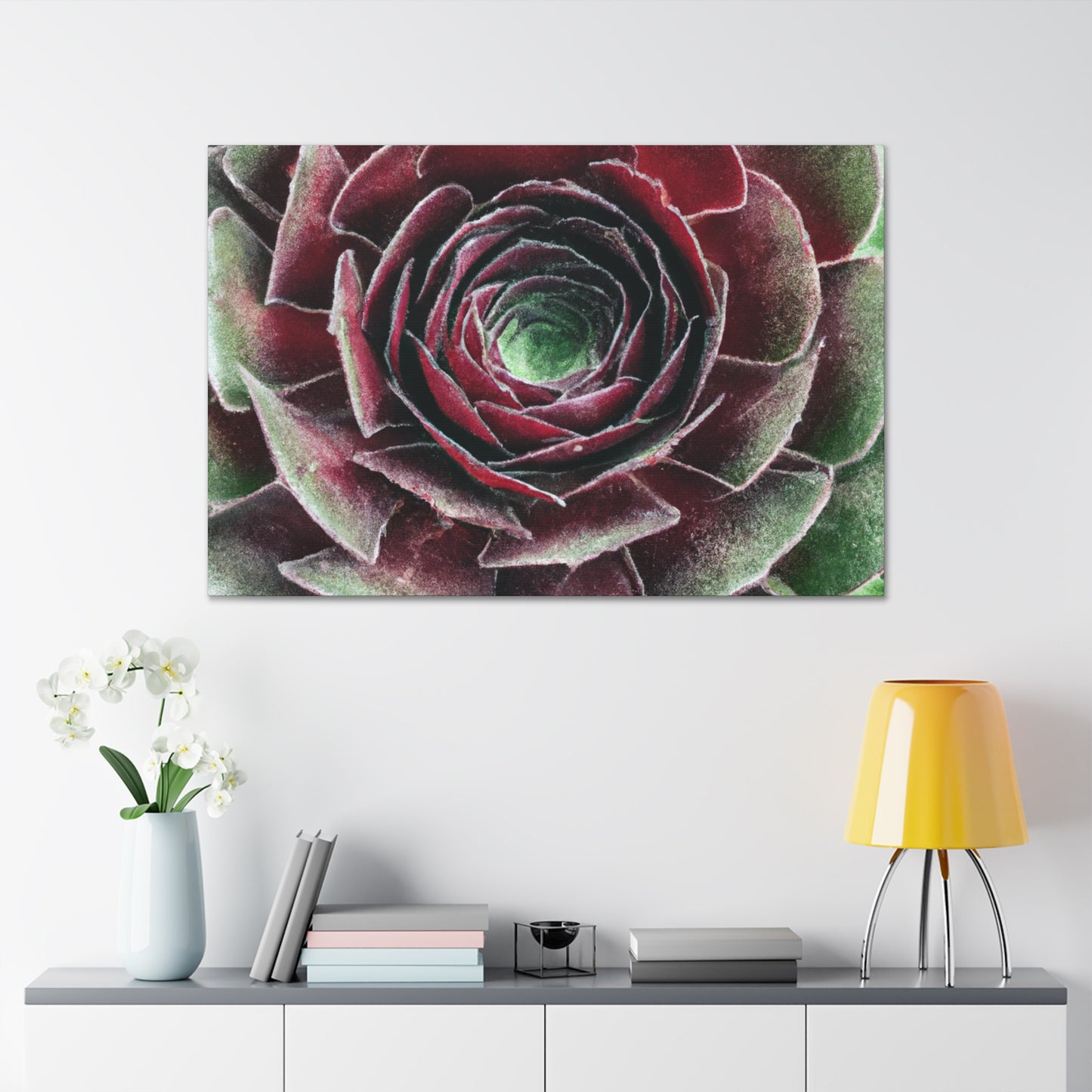 Red Garden Petals. - Canvas - Succulent