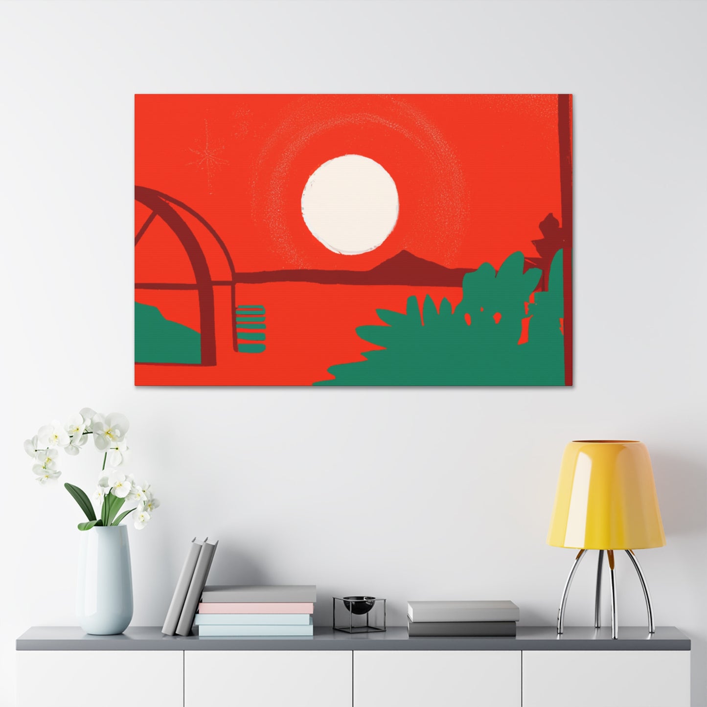 "Cascading Color Block - Midcentury" - Canvas