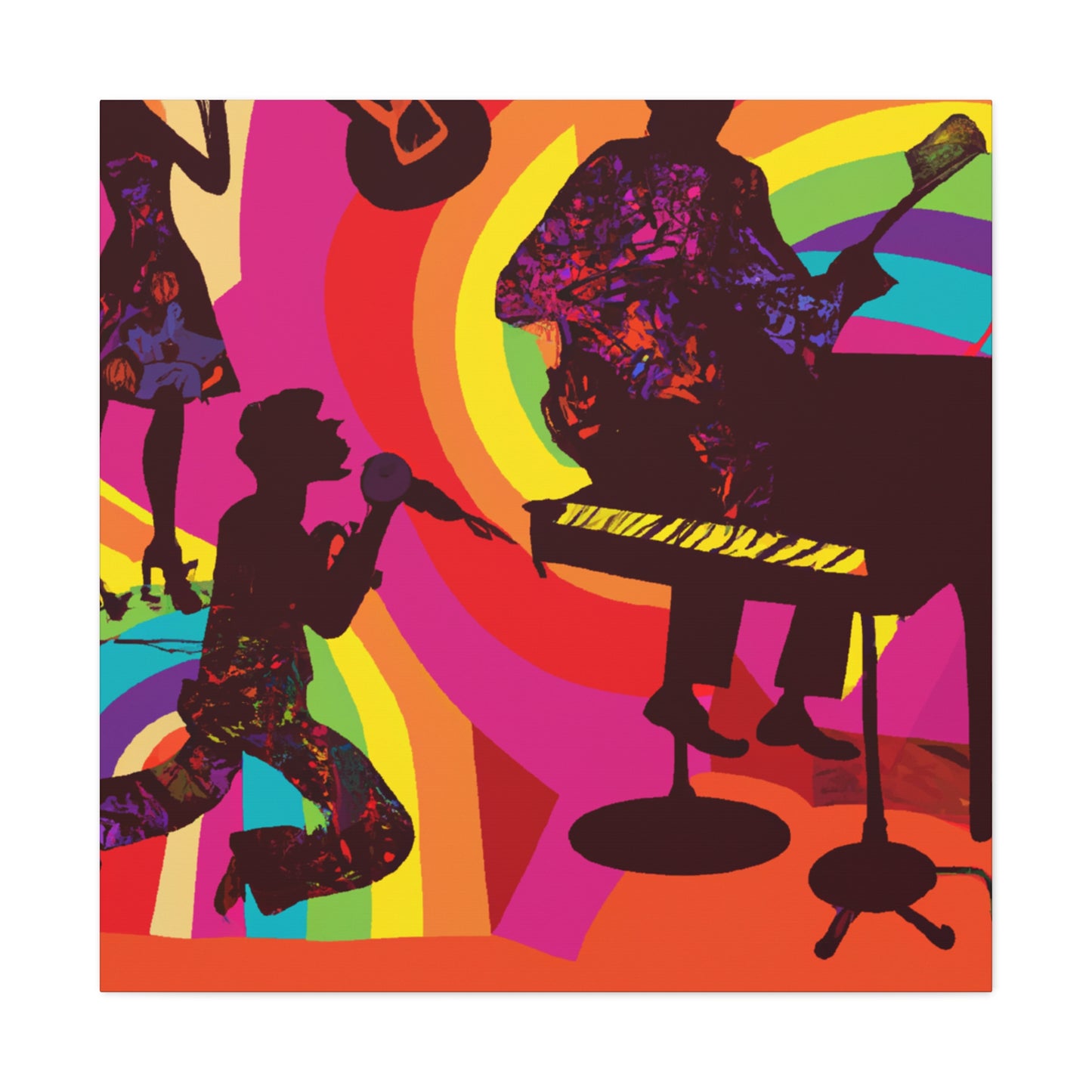 "Cool Cat Shuffle - Retro Music" - Canvas
