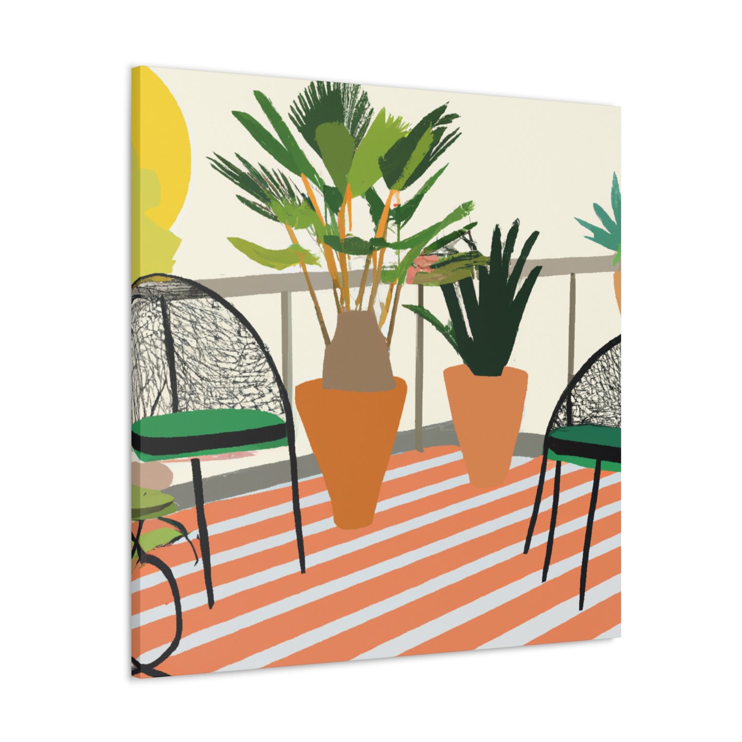 "Contrasting Comfort - Midcentury" - Canvas