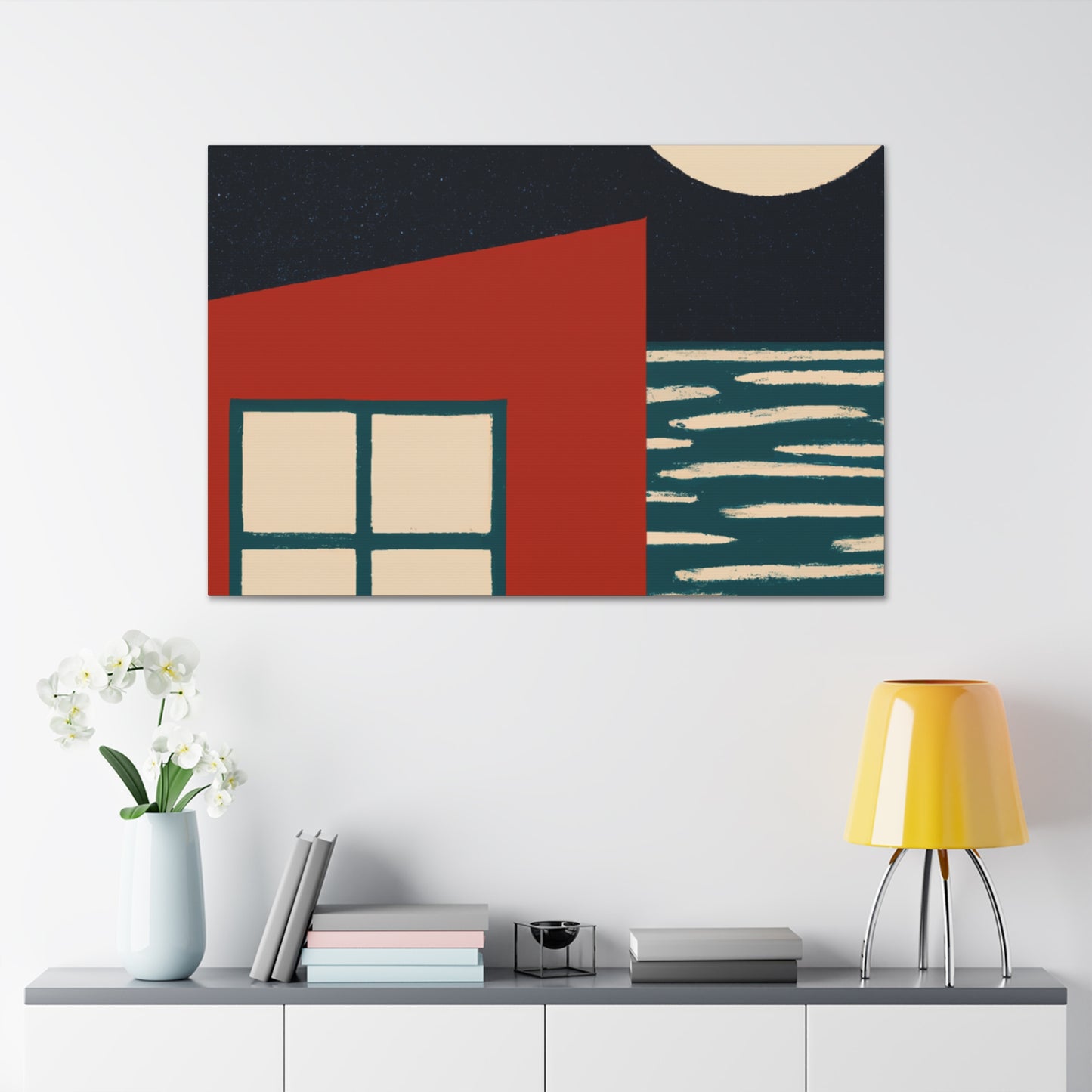 Dark Night- Midcentury Canvas