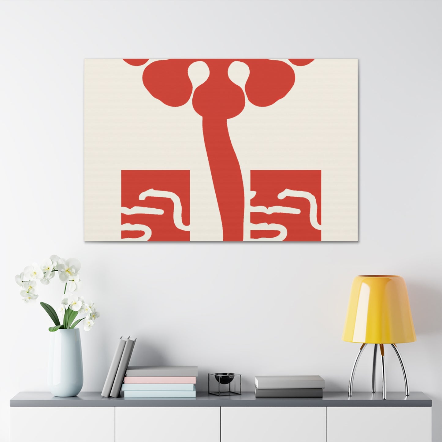 Feline Fluffball - Midcentury Canvas