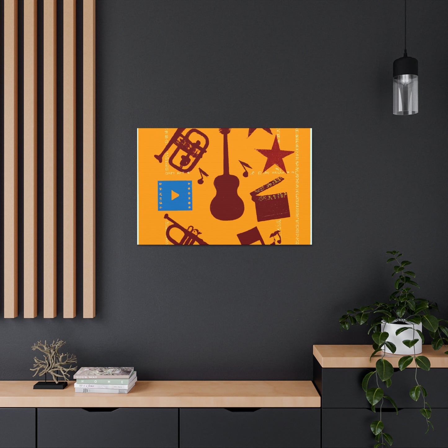 Rockin' Radio Shack - Retro Music and Film Canvas