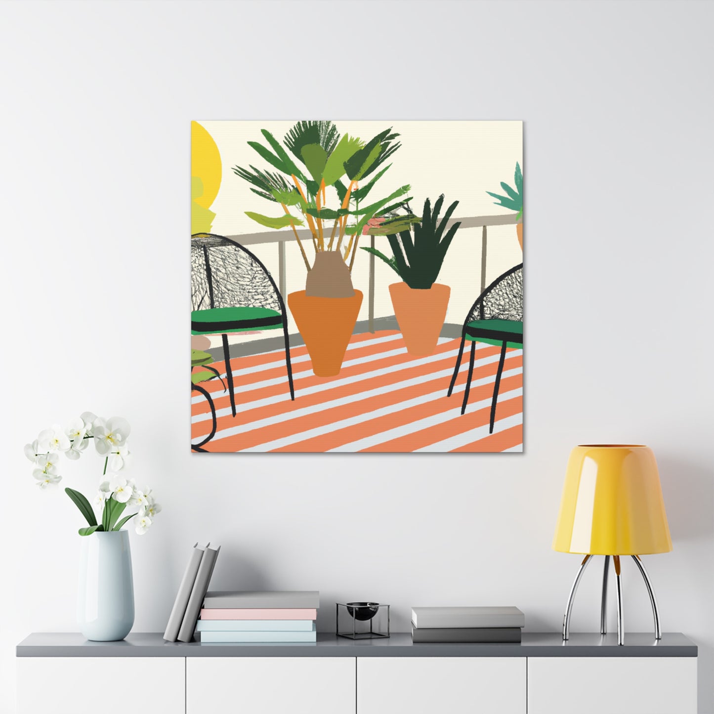 "Contrasting Comfort - Midcentury" - Canvas
